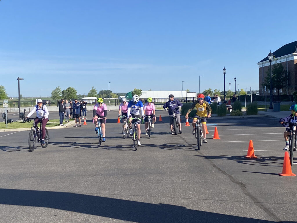 Participants at the Melaleuca Fun Run ride bikes in a 32K race.